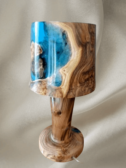 Lampe chevet olivier de bohême et résine