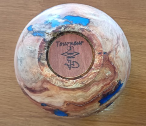 Vide poche noyer résine